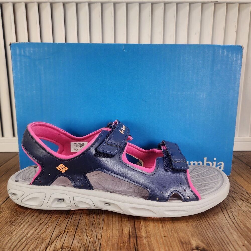 Columbia Techsun Vent Sandals Youth Sz 6 Blue Pink Outdoors Beach Trail Hiking